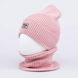 07811923-41 Комплект шапка+снуд детский розовый для девочки розовый