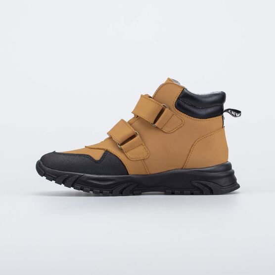 752233-32 Утепленные ботинки на липучках для мальчики коричнев. фото №2