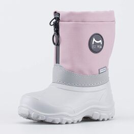 664154-41 Сноубутсы с защитой от снега 1936 для девочки серый + розовый