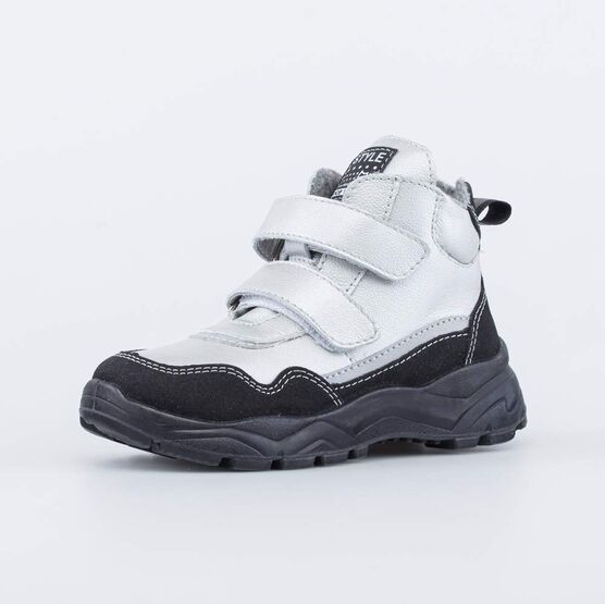 352323-36 Демисезонные ботинки на липучках Стиль серебристый для девочки серебристый
