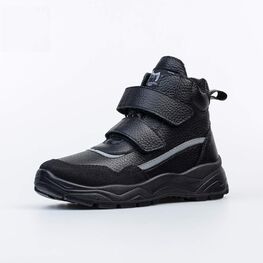 752199-33 Демисезонные ботинки на липучках Стиль черный для мальчики черный