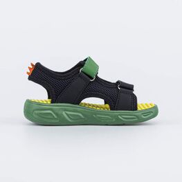 324070-11 Пляжные сандалии с LED для мальчики чер-зел фото №2