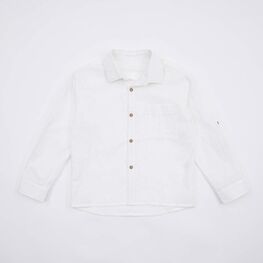 07703011-40 Летняя рубашка из льна и вискозы белый для мальчики белый