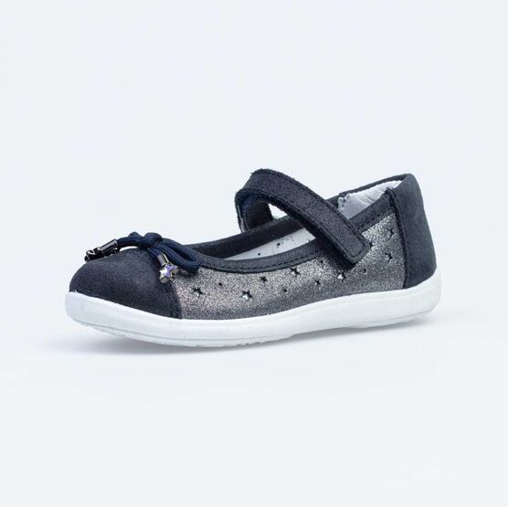 632326-22 Синие туфли-балетки Звездное небо для девочки светло-синий