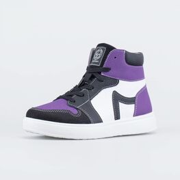 752251-21 Ботинки-кеды для мальчика-подростка для мальчики черный + фиолетовый