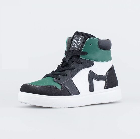 752251-22 Ботинки-кеды для мальчика-подростка для мальчики черный + зеленый