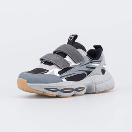 344517-12 Серые кроссовки с LED и Softshell для мальчики черный,серый