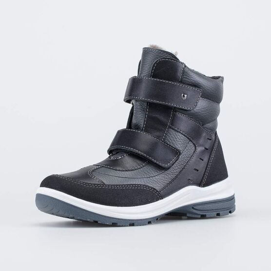 652097-53 Зимние ботинки на липучках для мальчики черный