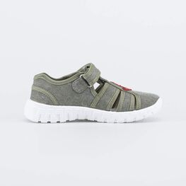 421115-13 Текстильные сандалии для мальчика Веселый динозаврик для мальчики оливковый фото №2