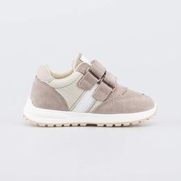 144262-15 Кроссовки с липучками Три звезды для девочки бежевый фото №2