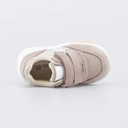 144262-15 Кроссовки с липучками Три звезды для девочки бежевый фото №4