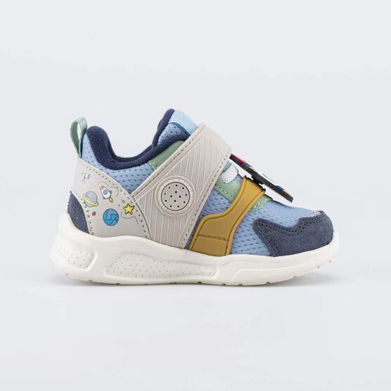 144278-13 Кроссовки со звуком и LED Ракета для мальчики голубой + синий фото №2