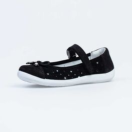 632326-21 Чёрные туфли-балетки Звездная ночь для девочки черный