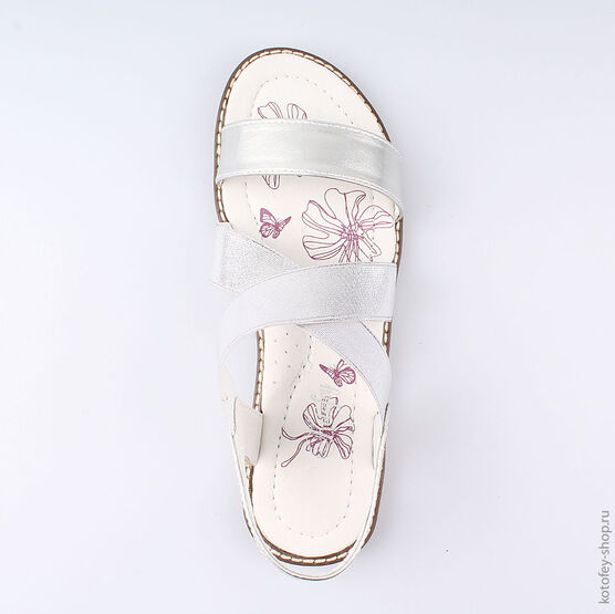 724002-26 Босоножки для девочки серебрист. фото №4