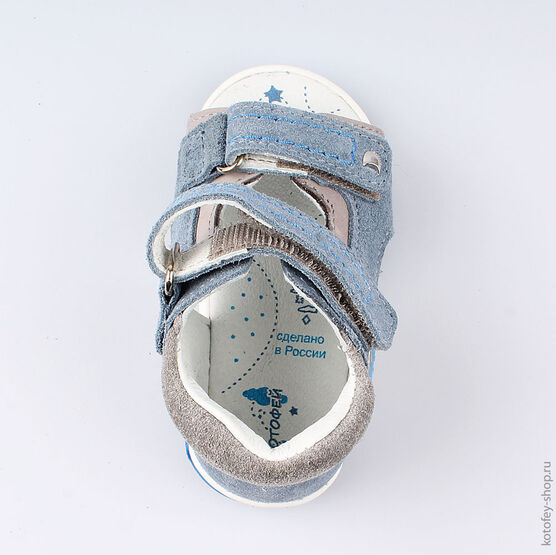 022099-21 Туфли летние для мальчики гол-сер фото №4