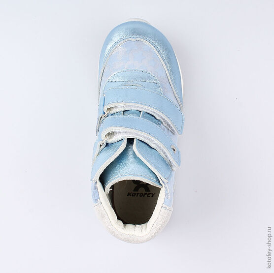 352218-22 Ботинки для девочки голубой фото №4