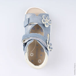 122102-25 Босоножки для девочки голубой фото №4