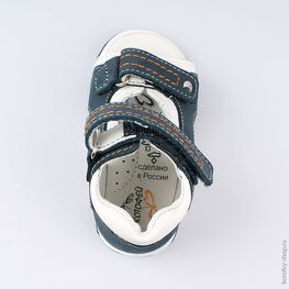 022099-23 Туфли летние для мальчики син-бел фото №4