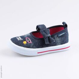 231141-11 Кеды из джинсовой ткани для девочки светло-синий