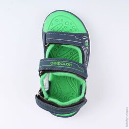 324025-11 Пляжная обувь с LED-подсветкой для мальчики син-зел фото №4
