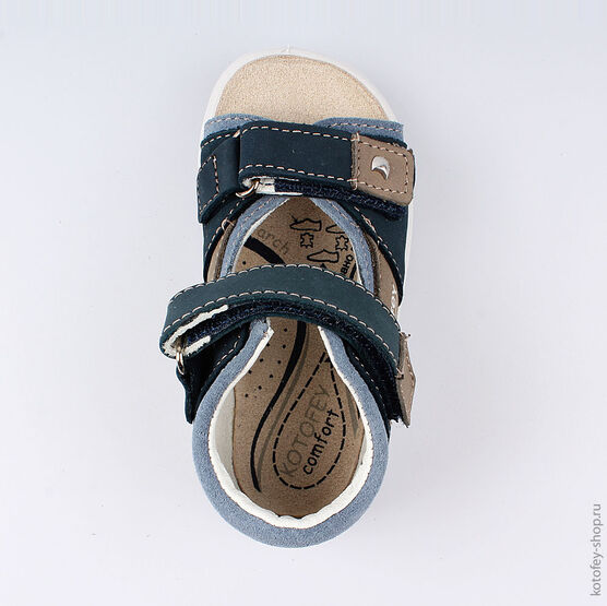 122135-21 Сандалии для мальчики син-беж фото №4