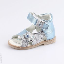 022103-22 Босоножки для девочки кожаные для девочки голубой