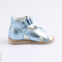 022103-22 Босоножки для девочки кожаные для девочки голубой фото №2