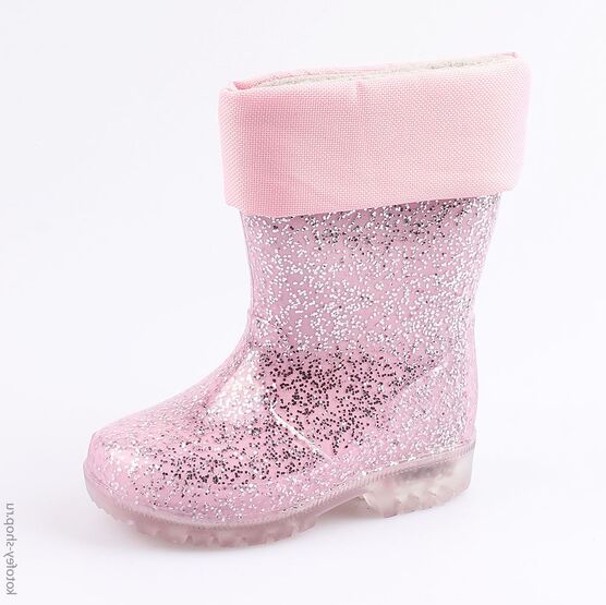 266019-11 Резиновые сапоги с LED-подсветкой для девочки розовый