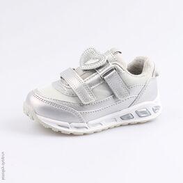 344211-73 Кроссовки с LED-подсветкой на подошве для девочки серебрист.