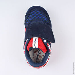 144110-72 Кроссовки с LED-подсветкой на подошве для мальчики син-кра фото №4