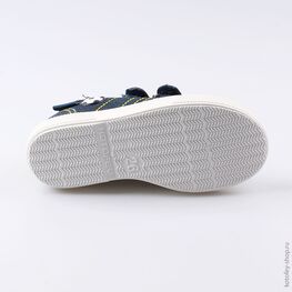 331116-11 Хлопковые кеды на липучках для мальчики син-жел фото №3