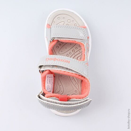 324014-13 Пляжная обувь с LED-подсветкой для девочки сер-крл фото №4