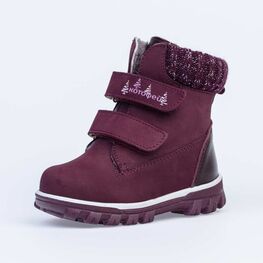 352257-52 Сапожки для девочки бордовый