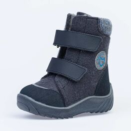 357004-42 Валенки на липучках Котофей синий для мальчики темно-синий