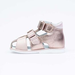 122157-22 Босоножки для девочки кожаные для девочки бронзовый фото №2