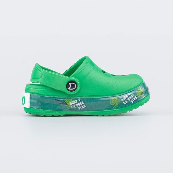 325128-01 Клоги пляжные с LED-подсветкой на подошве для мальчики зеленый фото №2