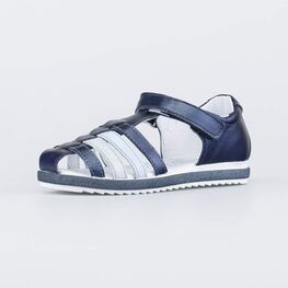 522150-23 Босоножки для девочки кожаные для девочки синий