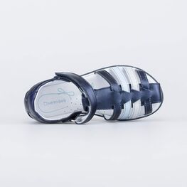 522150-23 Босоножки для девочки кожаные для девочки синий фото №4