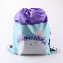 02808076-20 Мешок для сменной обуви Котик для девочки фио-гол фото №2