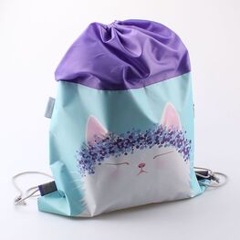 02808076-20 Мешок для сменной обуви Котик для девочки фио-гол