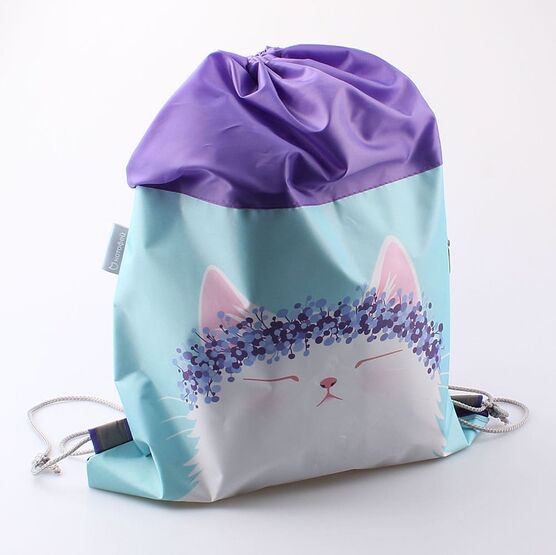 02808076-20 Мешок для сменной обуви Котик для девочки фио-гол