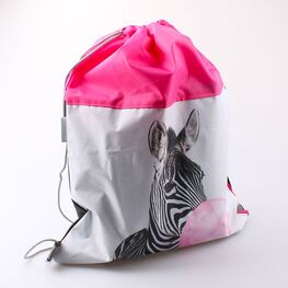 02808077-20 Мешок для сменной обуви Зебра для девочки фук-сер