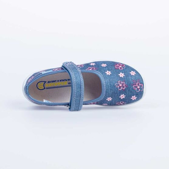 531149-11 Текстильная обувь для девочки син-роз фото №4