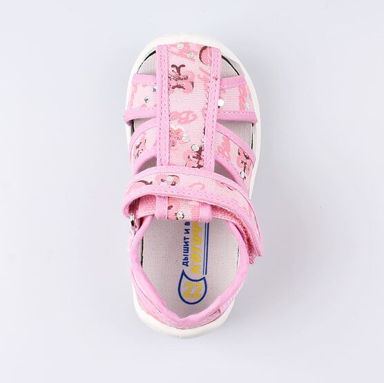 221088-11 Босоножки текстильные для девочки розовый фото №4