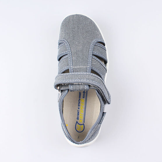 521003-11 Сандалии текстильные для мальчики голубой фото №4