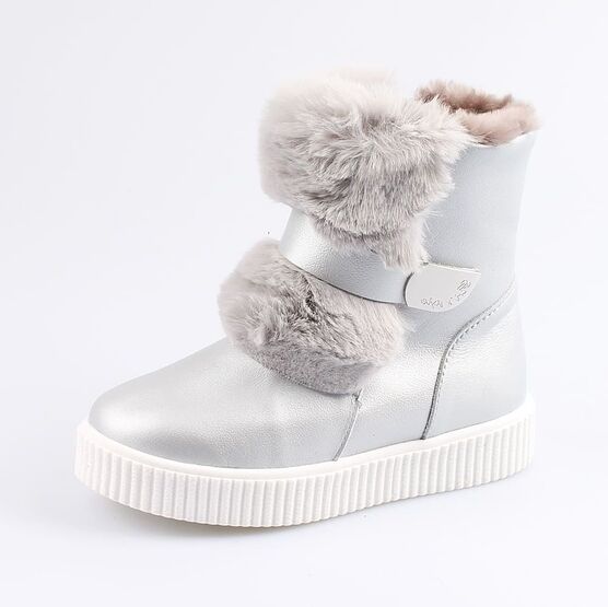 562057-52 Сапожки для девочки серебрист.