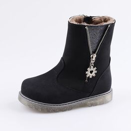 362100-52 Полусапожки на молнии для девочки темно-синий