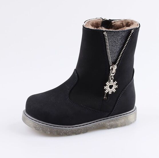 362100-52 Полусапожки на молнии для девочки темно-синий