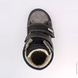 252117-31 Ботинки для мальчики серый-черный фото №4