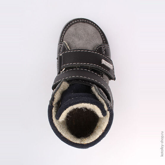 252117-31 Ботинки для мальчики серый-черный фото №4